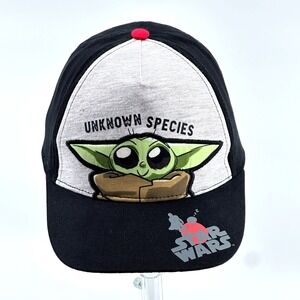 Star Wars Grogu Baby Yoda Snapback Hat Kids OSFM Black Gray Unknown Species